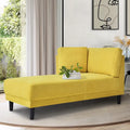 Single Linen Fabric Chaise Lounge, 65"W