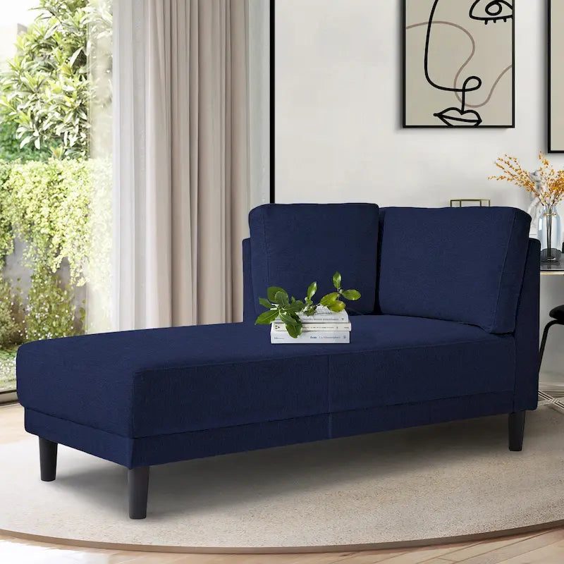 Single Linen Fabric Chaise Lounge, 65"W