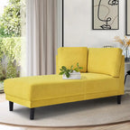Mid-Century Linen Fabric Sofa Recliner, Leisure Upholstered Indoor Chaise Lounge