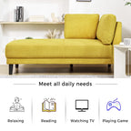 Single Linen Fabric Chaise Lounge, 65"W