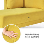 Single Linen Fabric Chaise Lounge, 65"W