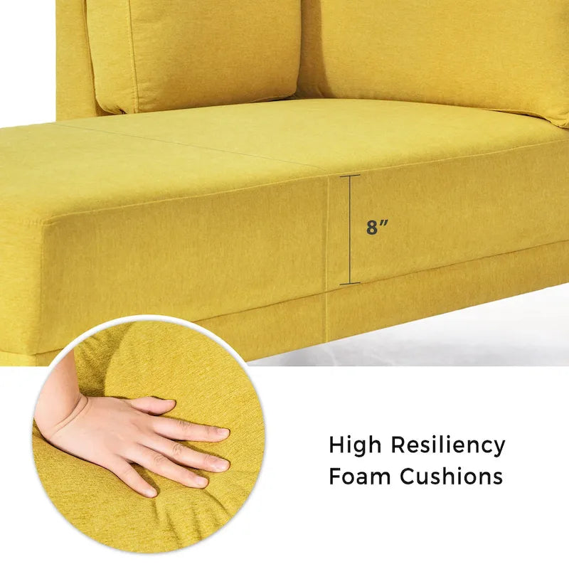 Single Linen Fabric Chaise Lounge, 65"W