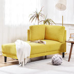 Single Linen Fabric Chaise Lounge, 65"W