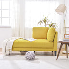 Single Linen Fabric Chaise Lounge, 65"W