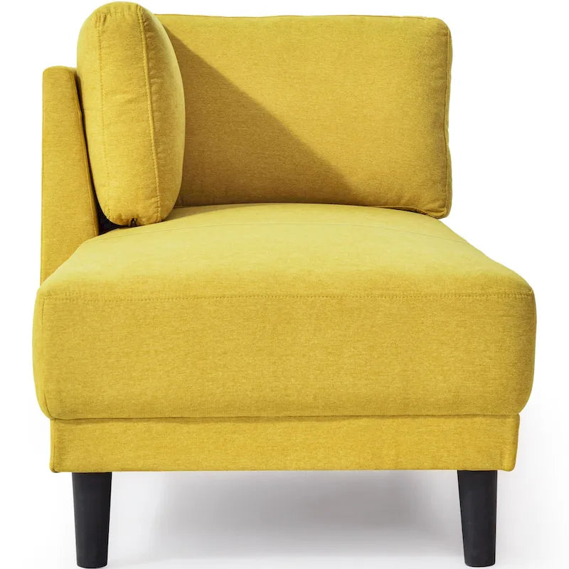Single Linen Fabric Chaise Lounge, 65"W