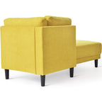 Single Linen Fabric Chaise Lounge, 65"W