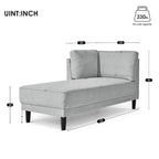 Single Linen Fabric Chaise Lounge, 65"W