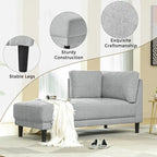 Single Linen Fabric Chaise Lounge, 65"W