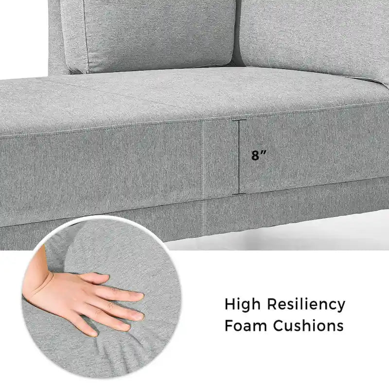 Single Linen Fabric Chaise Lounge, 65"W