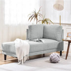 Single Linen Fabric Chaise Lounge, 65"W