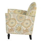 Floral Upholstered Accent Chair with Solid Wood Legs