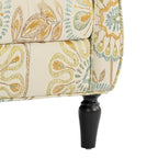 Floral Upholstered Accent Chair with Solid Wood Legs