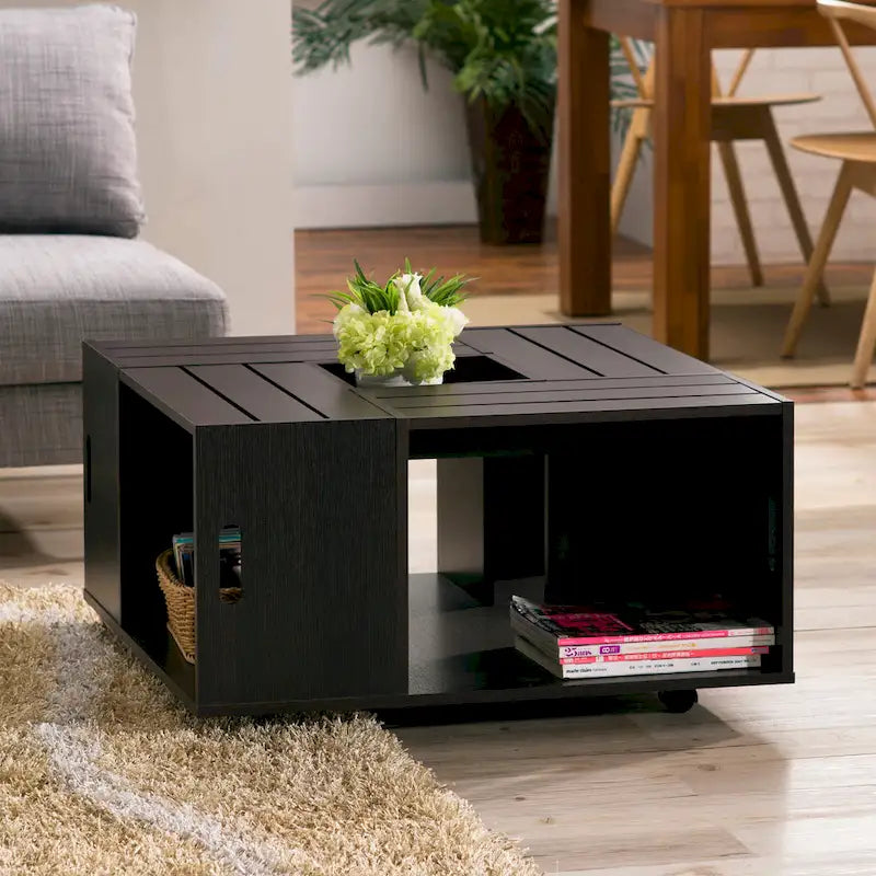 Masa Contemporary 32-inch Multi-Storage Mobile Coffee Table by