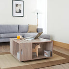 32" Mobile Coffee Table with Multi-Storage Compartments