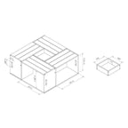 32" Mobile Coffee Table with Multi-Storage Compartments