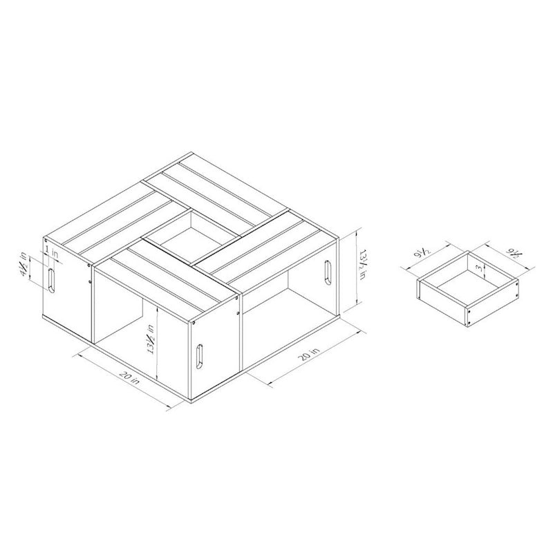 Masa Contemporary 32-inch Multi-Storage Mobile Coffee Table by