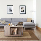 32" Mobile Coffee Table with Multi-Storage Compartments