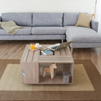 32" Mobile Coffee Table with Multi-Storage Compartments