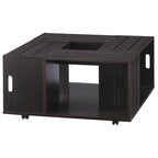 32" Mobile Coffee Table with Multi-Storage Compartments