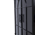 Modern Arched Storage Cabinet with Glass Doors, Open Display Shelves, Kitchen Pantry, Accent Cabinet, Freestanding Bookcase