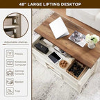 Farmhouse Lift Top Coffee Table, 48"W x 22"D
