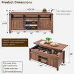 Farmhouse Lift Top Coffee Table, 48"W x 22"D