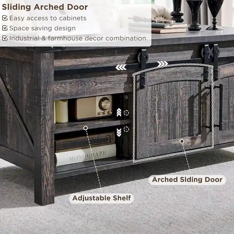Farmhouse Lift Top Coffee Table, 48"W x 22"D