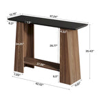47 Narrow Wood Sofa Table with Storage for Living Room Small Spaces - 47.24 W x 13.78 D x 35.43 H