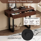 Mango Wood Console Table with 2 Fluted Drawers