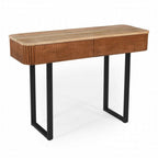 Mango Wood Console Table with 2 Fluted Drawers