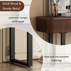 Mango Wood Console Table with 2 Fluted Drawers