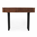 Mango Wood Console Table with 2 Fluted Drawers