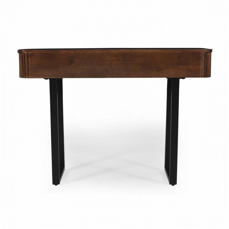 Mango Wood Console Table with 2 Fluted Drawers