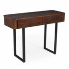 Mango Wood Console Table with 2 Fluted Drawers