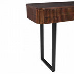 Mango Wood Console Table with 2 Fluted Drawers