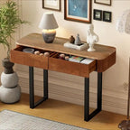 Mango Wood Console Table with 2 Fluted Drawers