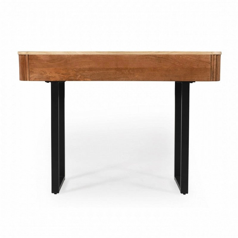 Mango Wood Console Table with 2 Fluted Drawers