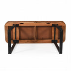 Mango Wood Console Table with 2 Fluted Drawers