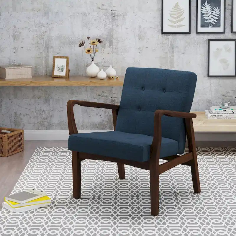 Brayden Mid-century Fabric Club Chair by