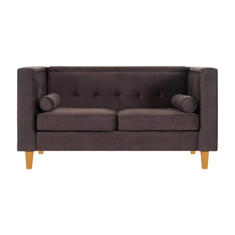 Adelaide Mid Century Modern Loveseat - Tufted Cushion Chair with Solid Wooden Legs for Living Room
