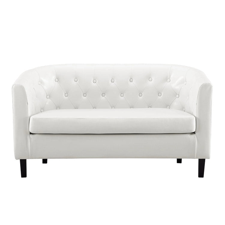 Adelaide Mid Century Modern Loveseat - Tufted Cushion Chair with Solid Wooden Legs for Living Room
