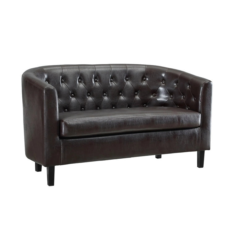 Adelaide Mid Century Modern Loveseat - Tufted Cushion Chair with Solid Wooden Legs for Living Room