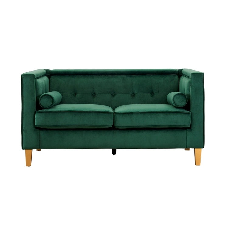 Adelaide Mid Century Modern Loveseat - Tufted Cushion Chair with Solid Wooden Legs for Living Room