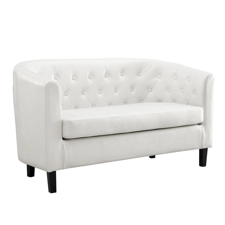 Adelaide Mid Century Modern Loveseat - Tufted Cushion Chair with Solid Wooden Legs for Living Room