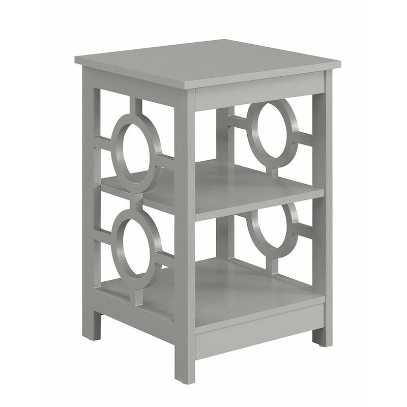 Ring End Table with Shelves