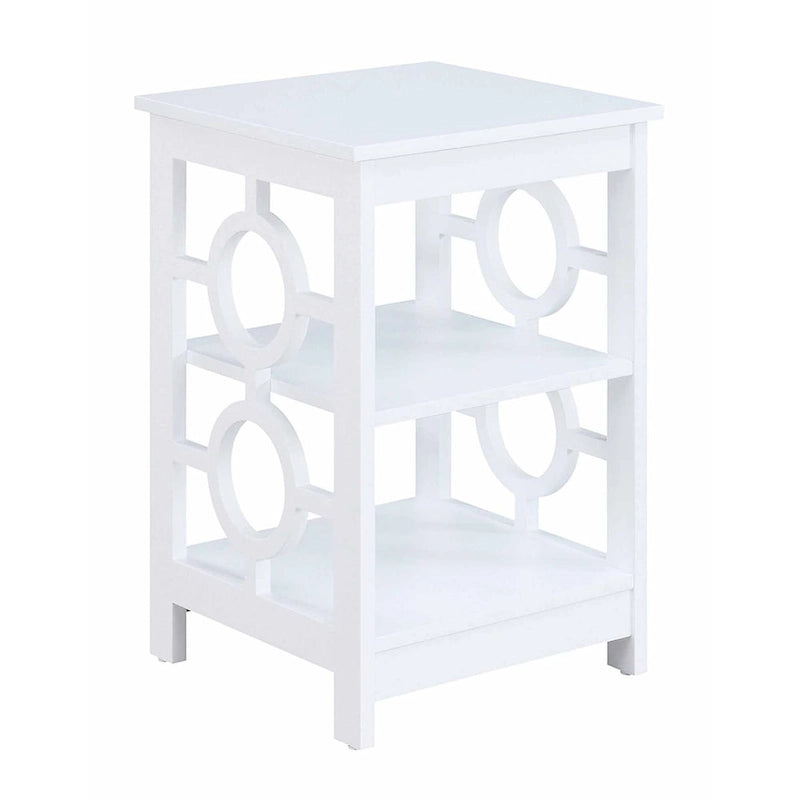 Ring End Table with Shelves