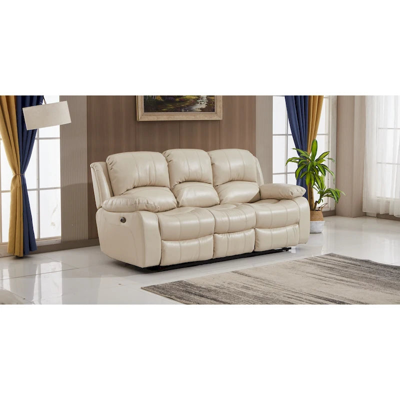 Bonded Leather Power Rclining 3-seat Sofa Couch 8018