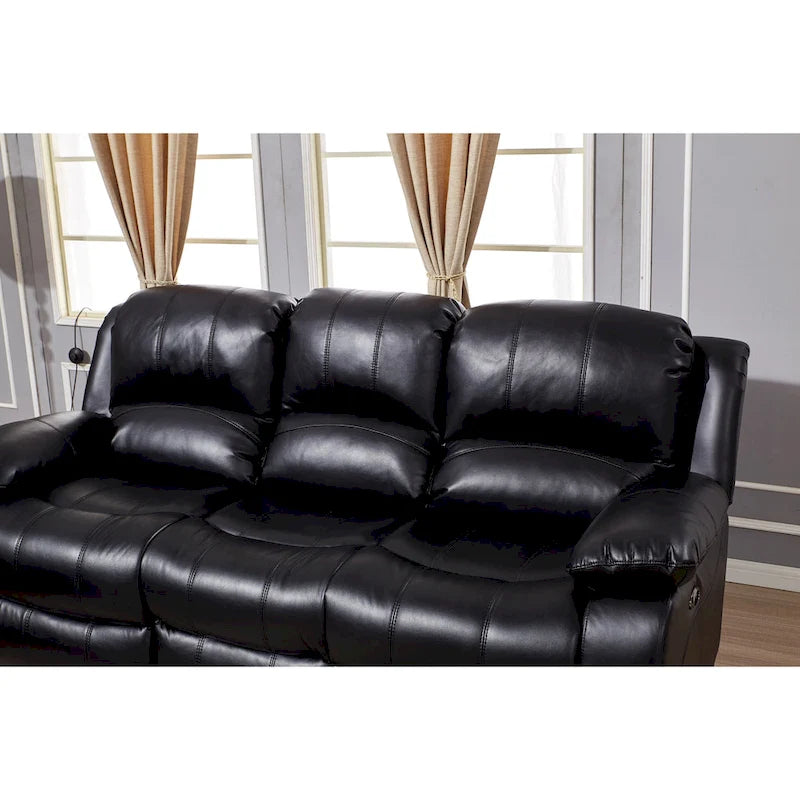 Bonded Leather Power Rclining 3-seat Sofa Couch 8018