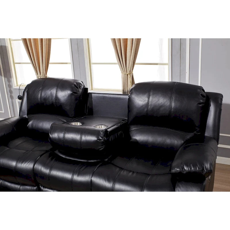 Bonded Leather Power Rclining 3-seat Sofa Couch 8018