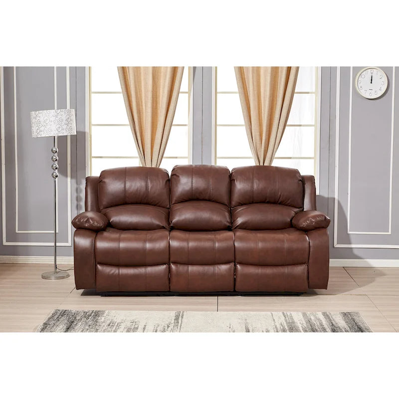 Bonded Leather Power Rclining 3-seat Sofa Couch 8018
